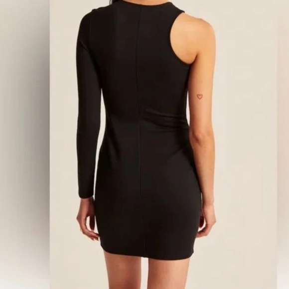 NWT* Abercrombie Asymmetrical One-Shoulder Ponte Mini Dress - Picture 3 of 8